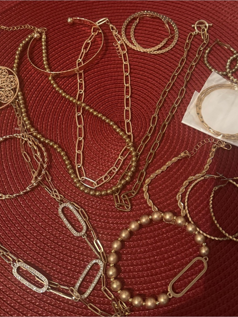 Gold-Tone Mixed Chain Bracelet & Necklace Set - Women's Jewelry